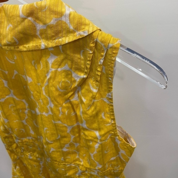 Marc By Marc Jacobs Yellow Floral Sleeveless Dress Cotton Collar Button Front 10 - Picture 8 of 8